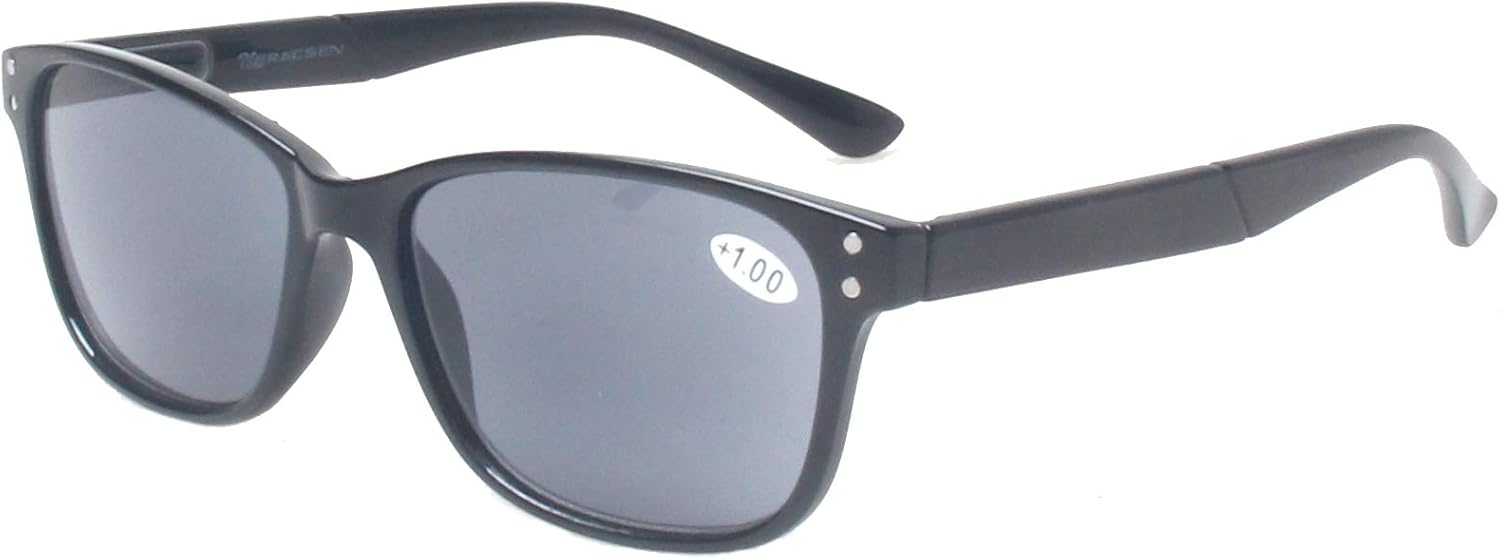 JOSCHOO Gafas de lectura, paquete de 5 lentes de calidad para lectores de calidad, bisagra de resorte, color negro, de diseñador moderno para