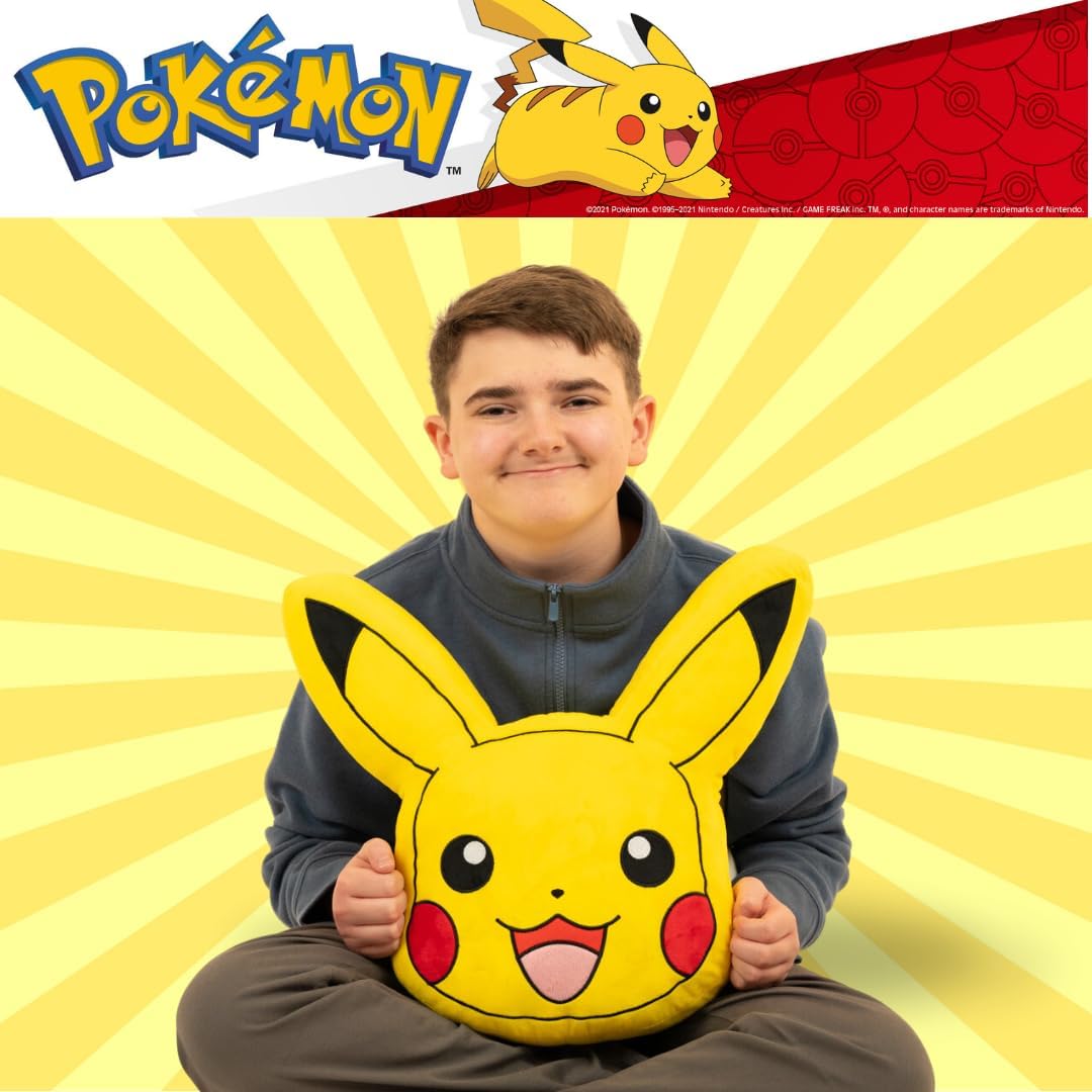 Franco Pokemon Pikachu Anime Bedding – Almohada decorativa de felpa súper suave, talla única, (producto oficial)
