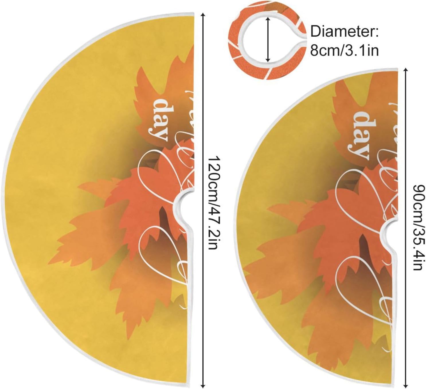 Elements on Autumn Merry Christmas Tree Skirt, decoración navideña, faldas de árbol grandes, decoraciones de árboles de Navidad