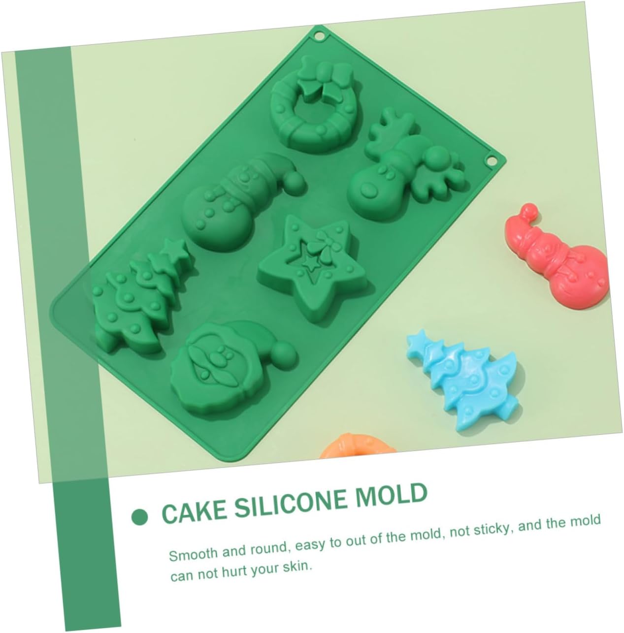 Abaodam 4 moldes de silicona para tartas de Navidad, mini malvaviscos para chocolate caliente, caramelo de Navidad, árbol de Navidad, molde de