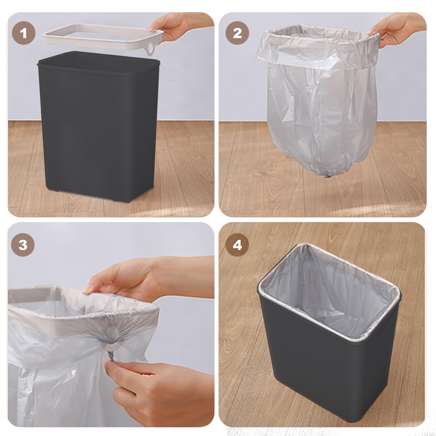 Yatmung Cubo de basura automático de 4 galones sin contacto  Sensor de movimiento inteligente de 15.5 litros  Estrecho, plástico  Cubo de basura