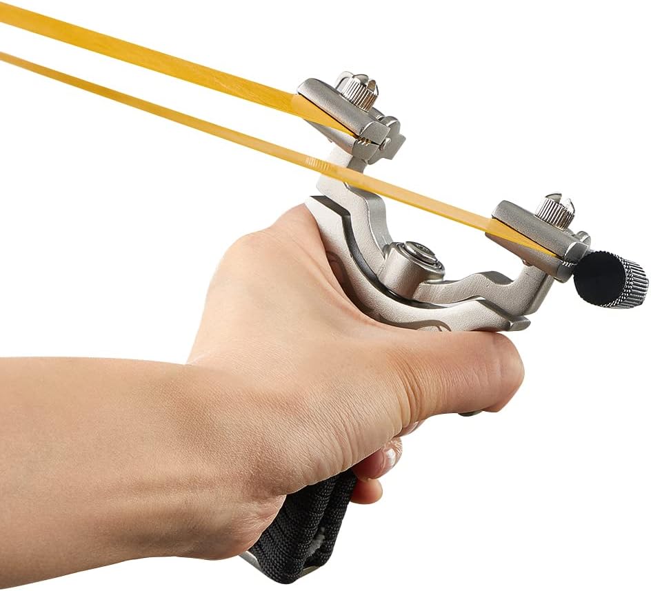 TOPARCHERY Juego de tirachinas de caza para tirachinas profesionales al aire libre de acero inoxidable con bandas de goma reemplazables