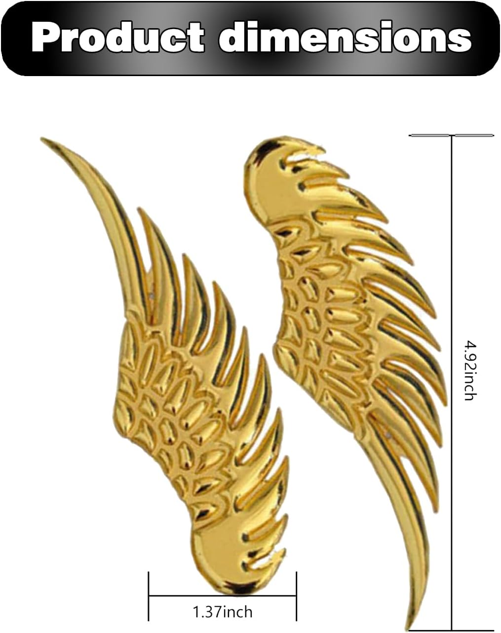 QODOLSI 2 calcomanías de insignias de alas de ángel 3D para automóvil, 4.9 pulgadas, advertencia de seguridad, anticolisión, reflectantes,