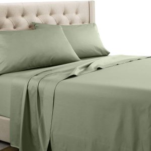 Royal Tradition Juego de sábanas olímpicas de 600 hilos, 100% algodón, tamaño Queen, color salvia, transpirable, bolsillo profundo, juego de sábanas Royal Tradition Juego de sábanas olímpicas de 600 hilos, 100% algodón, tamaño Queen, color salvia, transpirable, bolsillo profundo, juego de sábanas