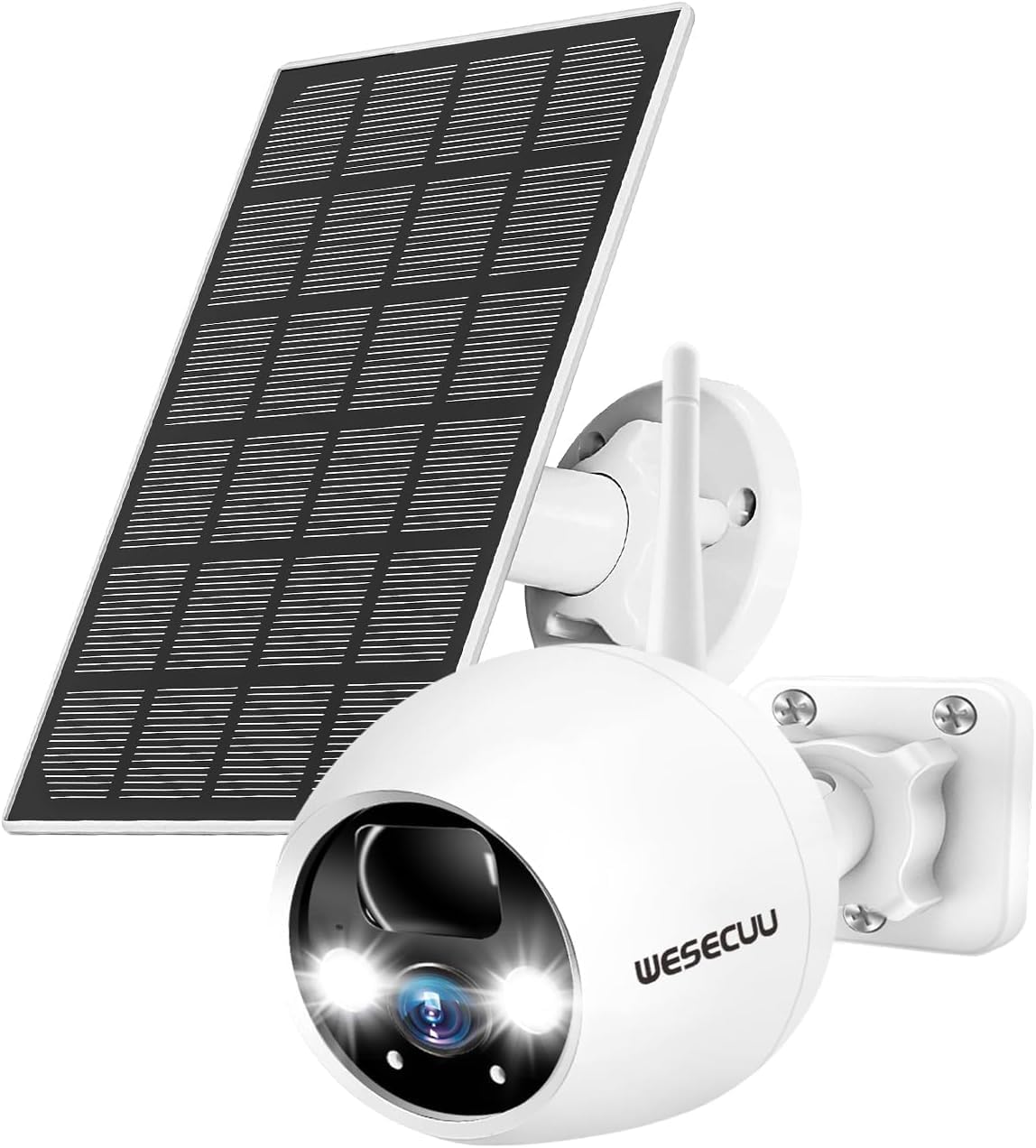WESECUU Panel solar de 3 W para cámara de seguridad al aire libre compatible con cámara de vigilancia alimentada con batería recargable, energía