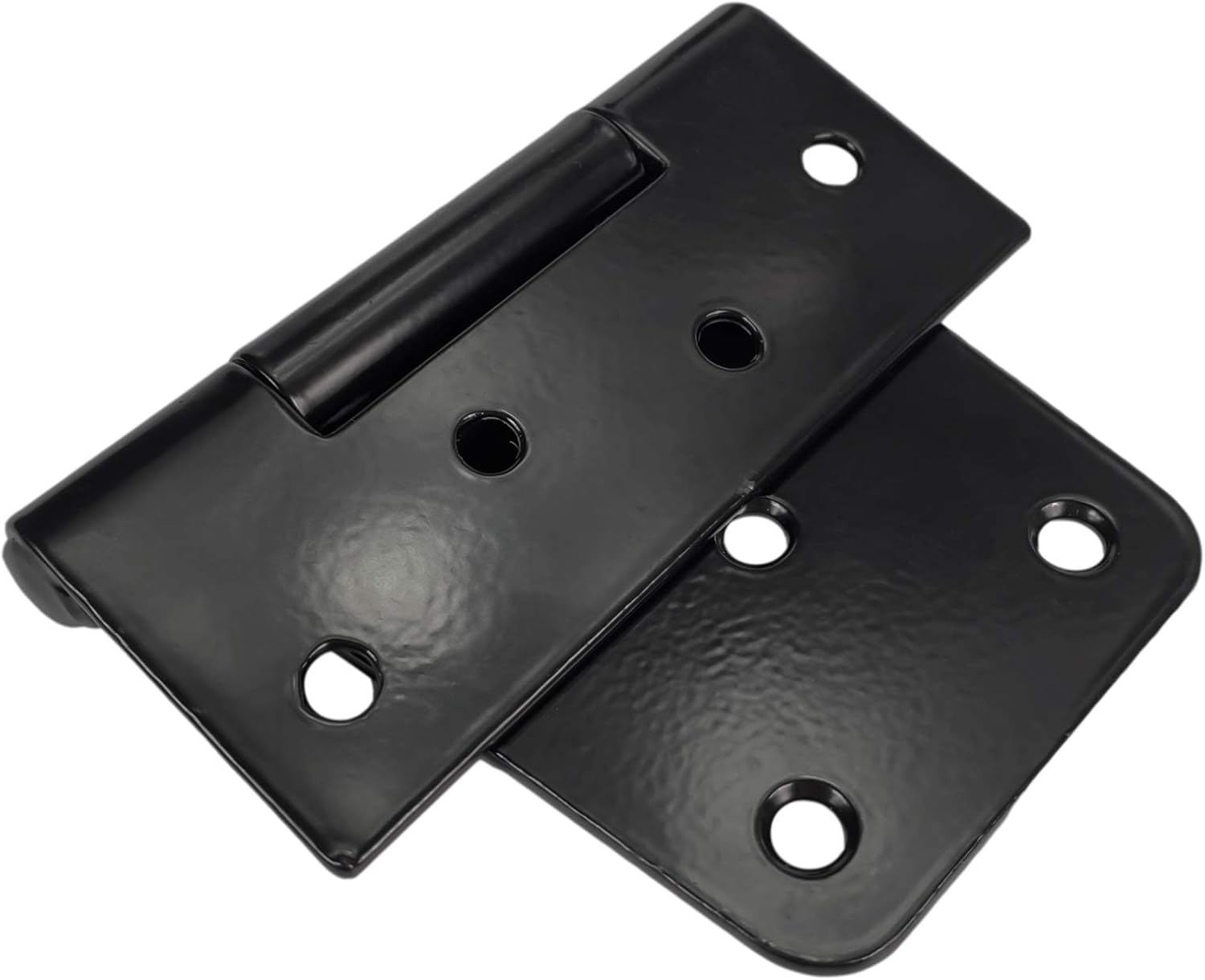 Bisagras de cobertizo de puerta negras de 3.5 pulgadas, bisagras cuadradas de granero, bisagras de puerta resistentes, herrajes forjados, hierro