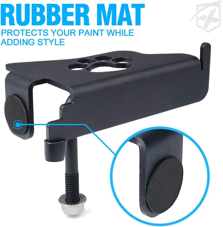 Xprite Estribos de acero de metal para puerta delantera, pedales de reposapiés para Jeep Wrangler JL JLU 2018-2021, 1 par