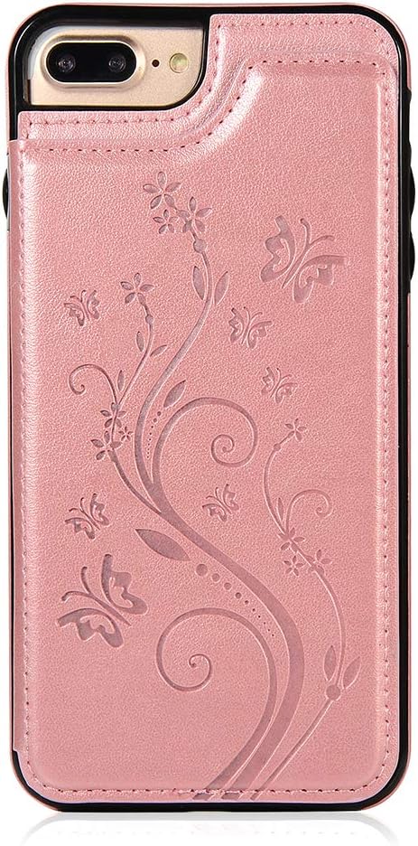 Funda de teléfono para iPhone 7plus 8plus 78 Plus con protector de pantalla de vidrio templado y tarjetero para tarjetero, accesorios de cuero para