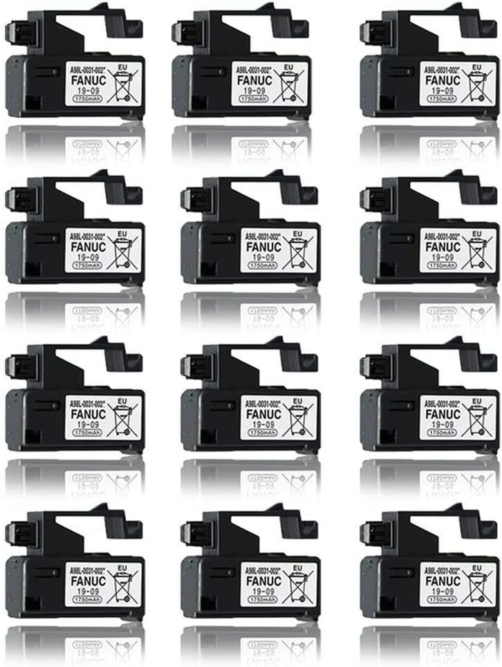 XIAOXX (paquete de 12) A98L-0031-0028 1750mAh 3V Batería PLC de una sola célula para FANUC A02B-0309-K102A98L-0031-0028 CNC Control de máquina 3P