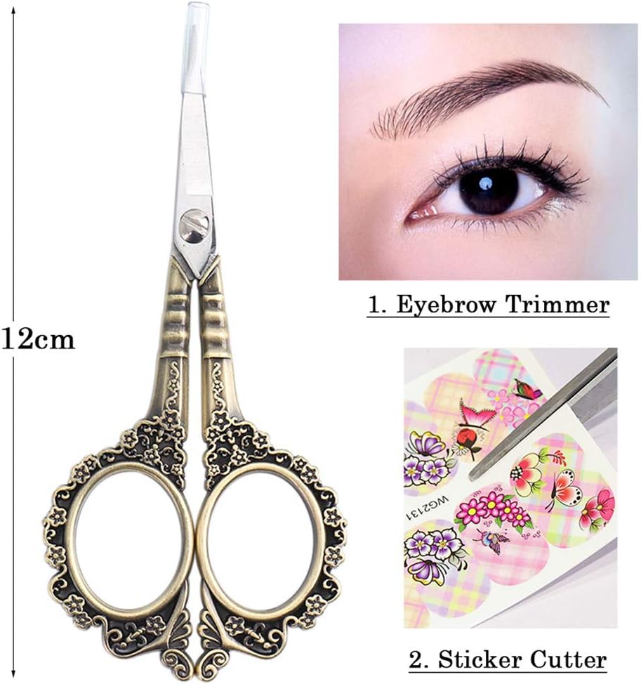 AKOAK 1 paquete de herramientas de manicura, tijeras vintage estilo ciruela, tijeras europeas, elegantes, estilo simple, tijeras multifuncionales de