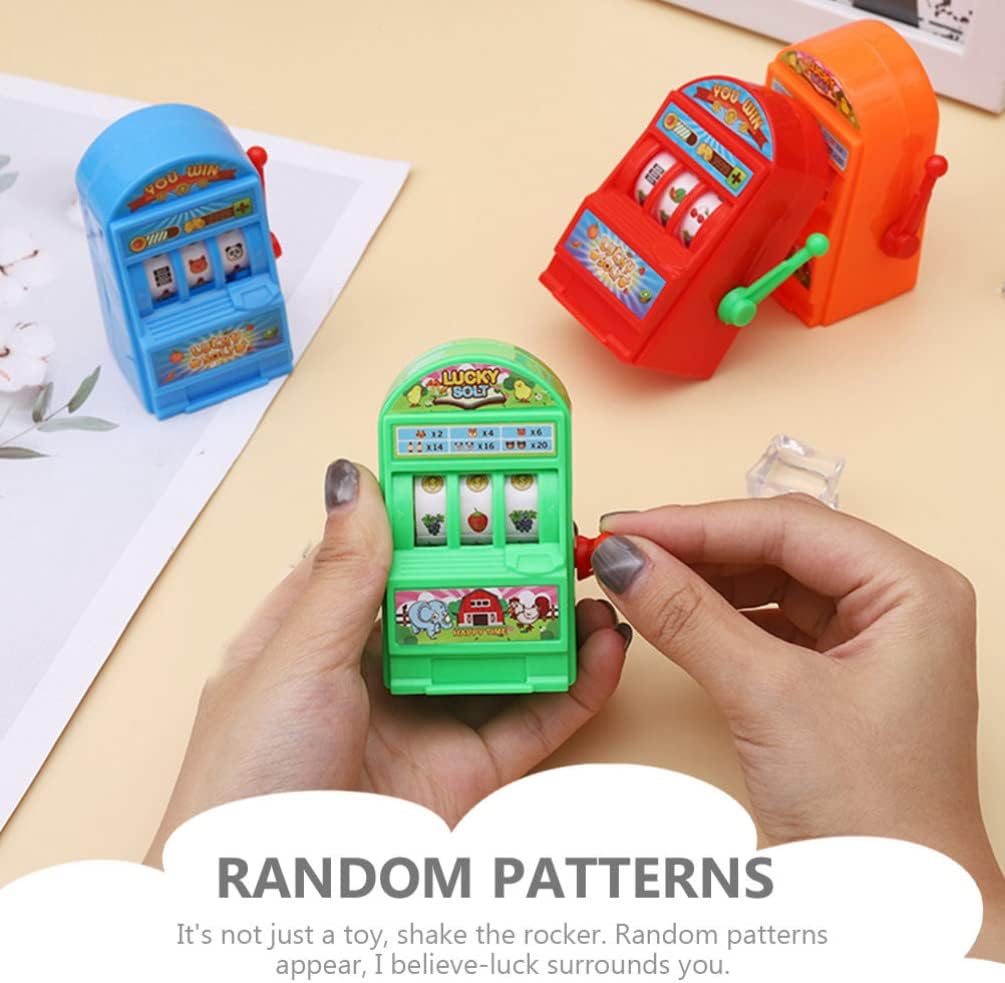 Mini juego de arcade para niños, 6 piezas, mini máquina tragamonedas de juguete, mini máquina tragamonedas de la suerte, banco con carretes