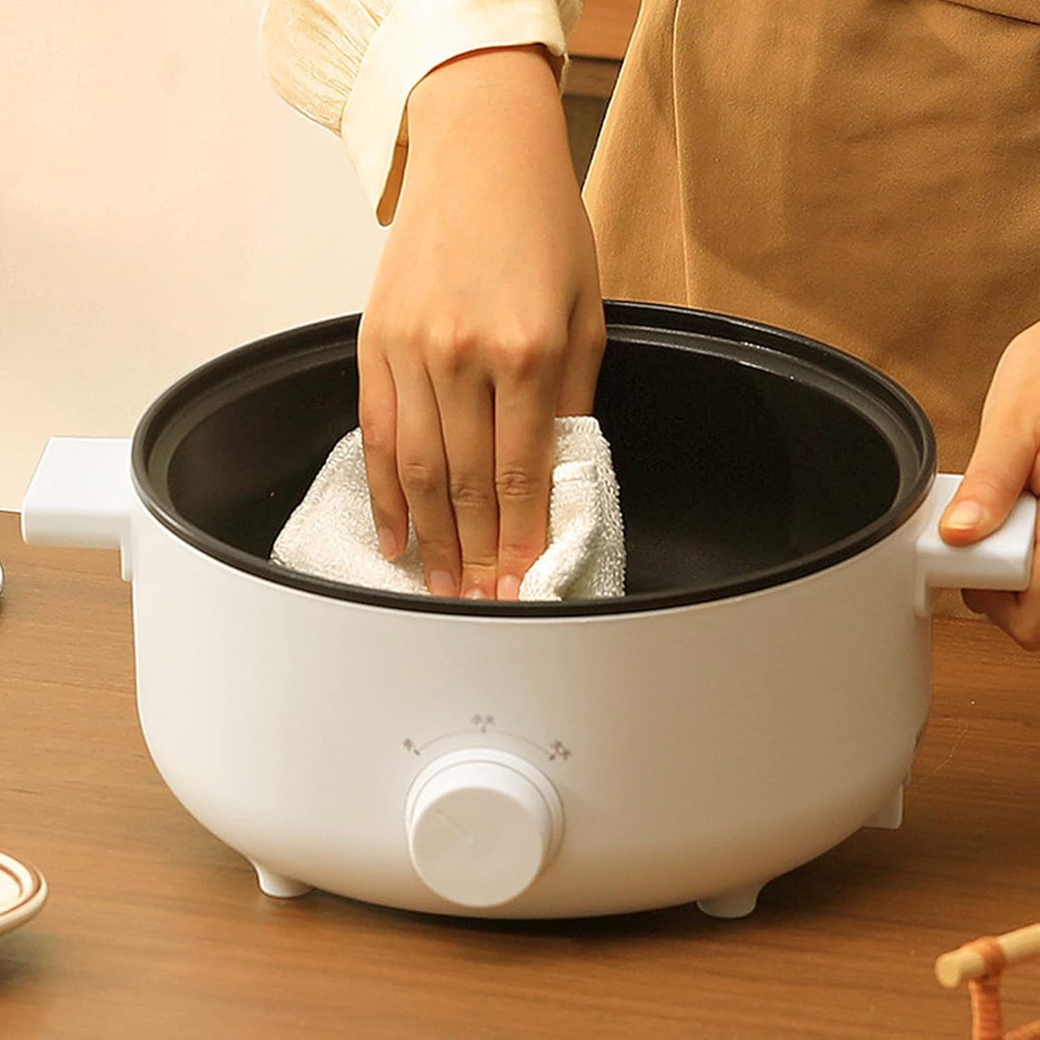 Zerodis Olla caliente eléctrica, protección contra sobrecalentamiento y hervida en seco para pasta, shabu shabu, sopa caliente, bistec, sartén