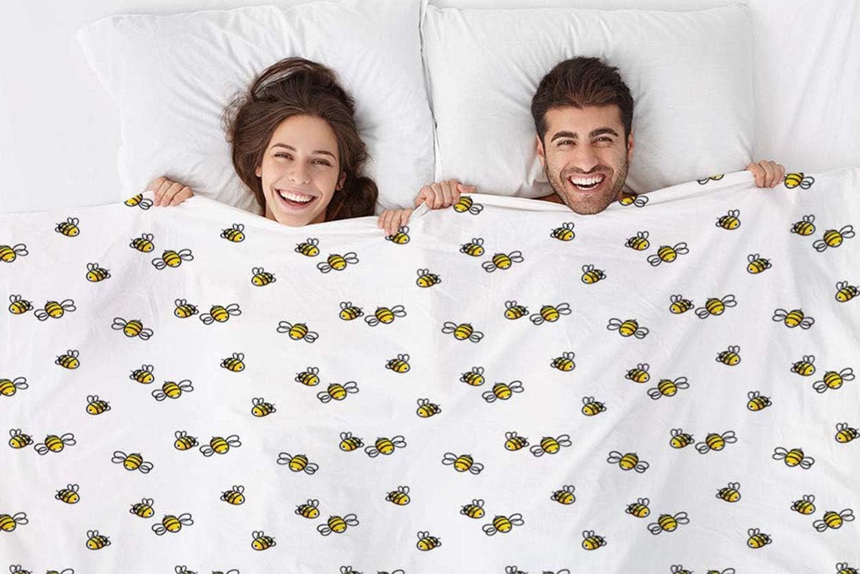 Manta de abeja con diseño de abeja de dibujos animados, diseño de abeja de bebé, diseño de miel vectorial, decorativa, suave, cálida y acogedora,
