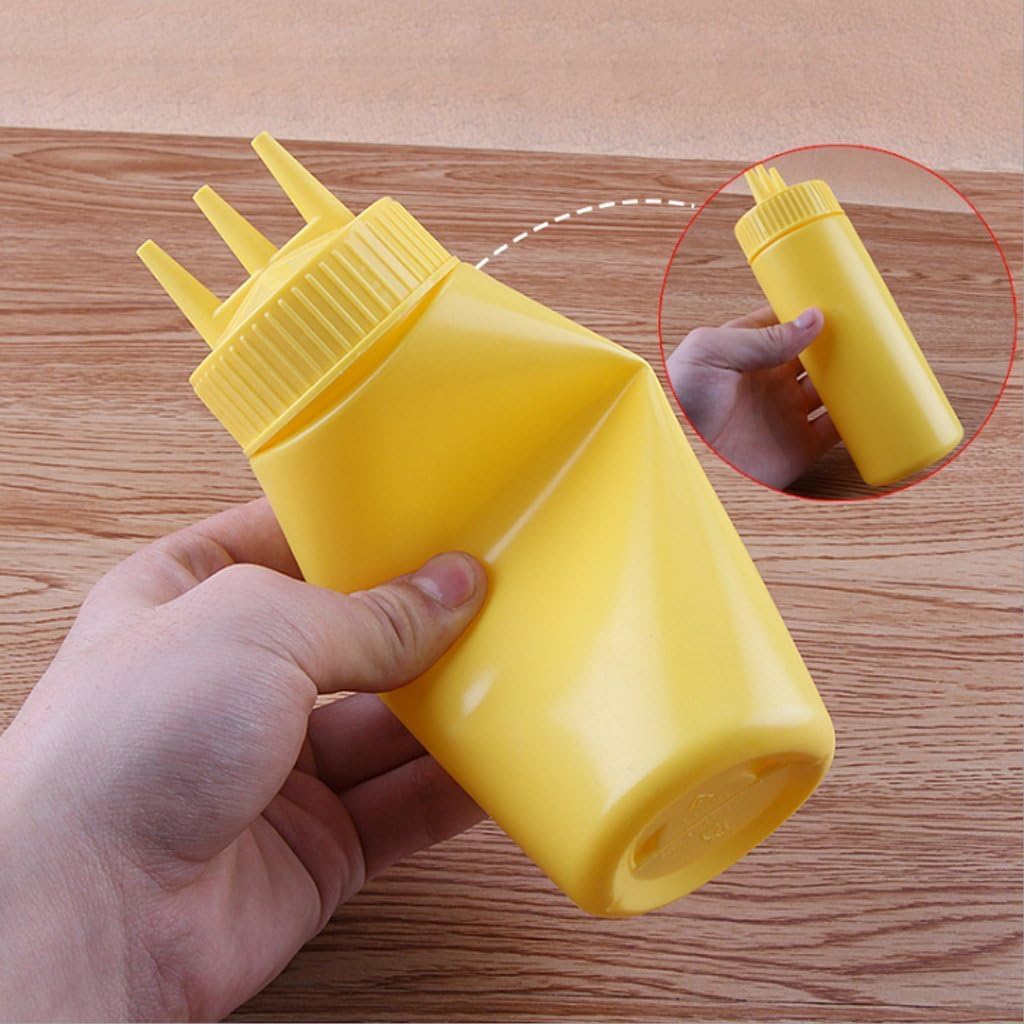 1 botella blanca para apretar, botella exprimible de 3 agujeros, dispensador de condimentos, salsa, vinagre, aceite, ketchup, cruet, condimentos,
