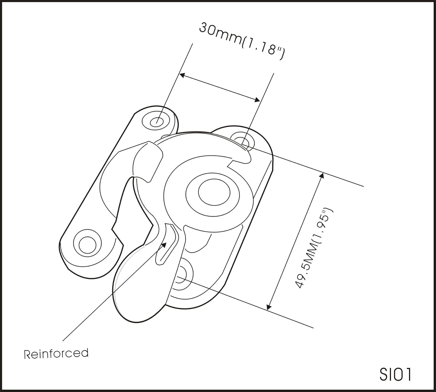 QCAA Cerradura de acero para ventana, CTC 2 “, níquel satinado, paquete de 2, fabricado en Taiwán