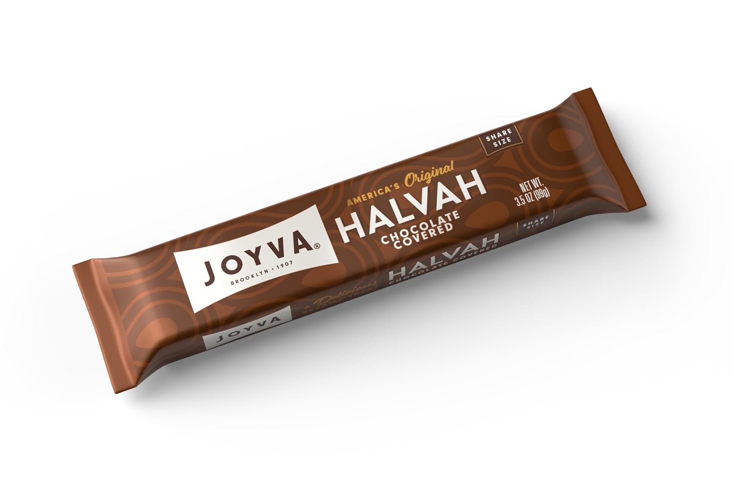 Joyva Halvah – Cubierta de chocolate, paquete de 20 unidades de 3.5 onzas, una deliciosa golosina de sésamo  Sin lácteos, sin gluten y Kosher Parve