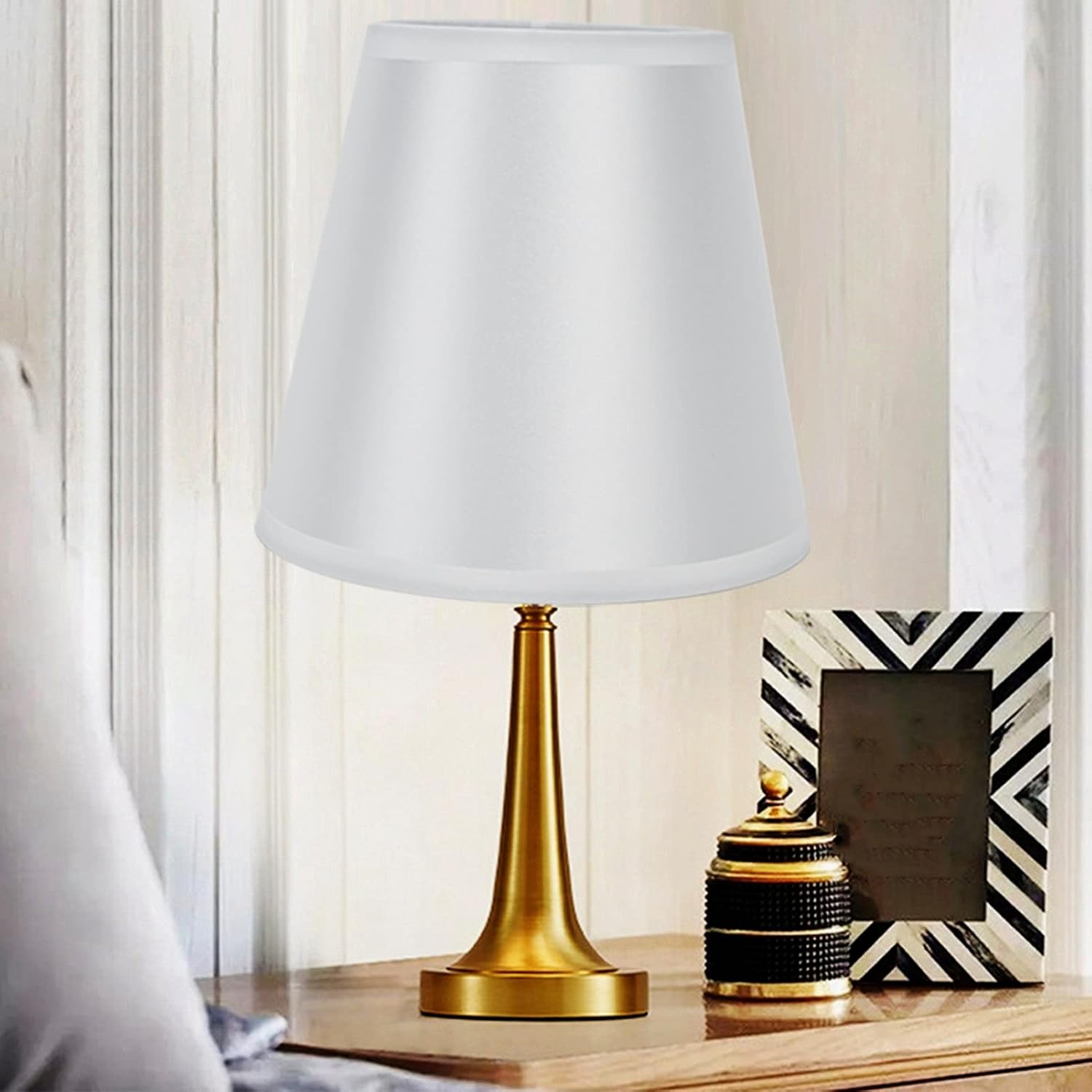 2 pantallas de tela para lámpara, con clip E14, cubierta de lámpara de mesa, pantalla de lámpara para hogar, oficina, pasillo, decoración de hotel
