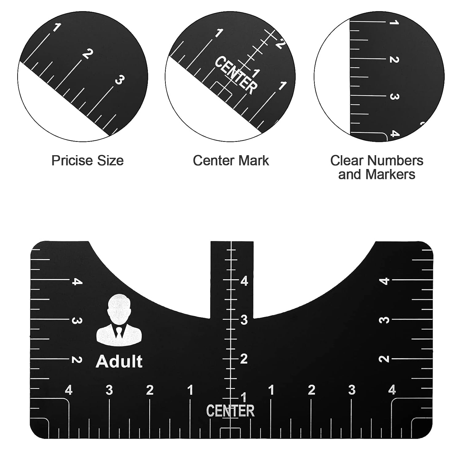 Guía de alineación de regla de camiseta, herramienta de alineación plegable para centrar diseños, camiseta para adultos, jóvenes, niños pequeños y