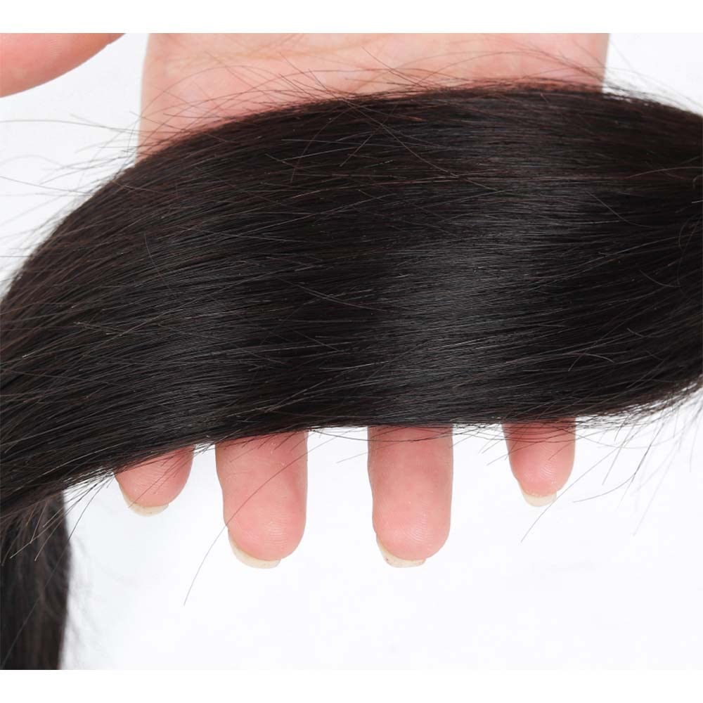Manojos de cabello humano lacio, brasileño, lacio, 3 paquetes de 24, 26, 28 pulgadas, cabello virgen real sin procesar, color natural, paquetes de