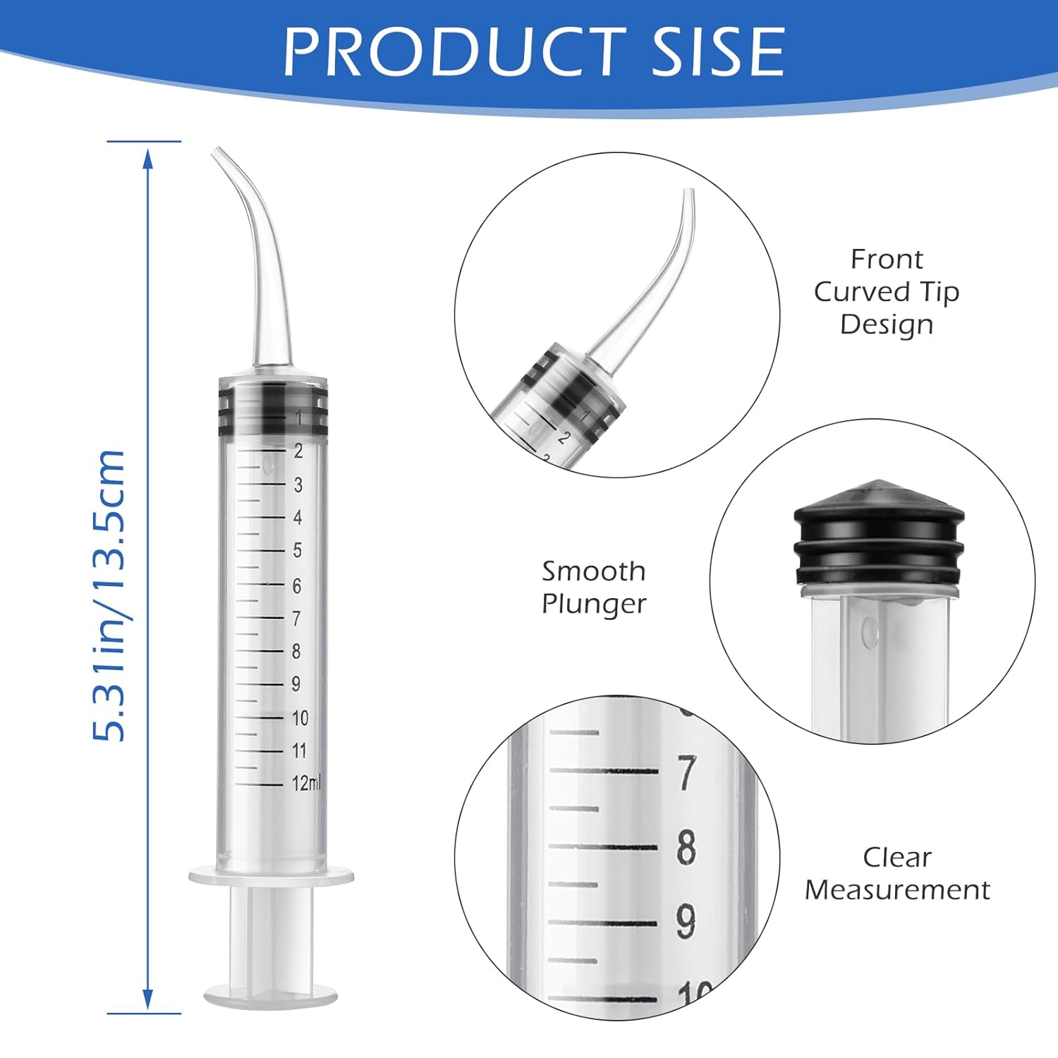 Sibba Jeringa Liquid Shots Medicine 5 PCS Plástico Oral Dispensación Médica Sin Aguja Dispensador Dental Cuidado Dental Portátil Sellado