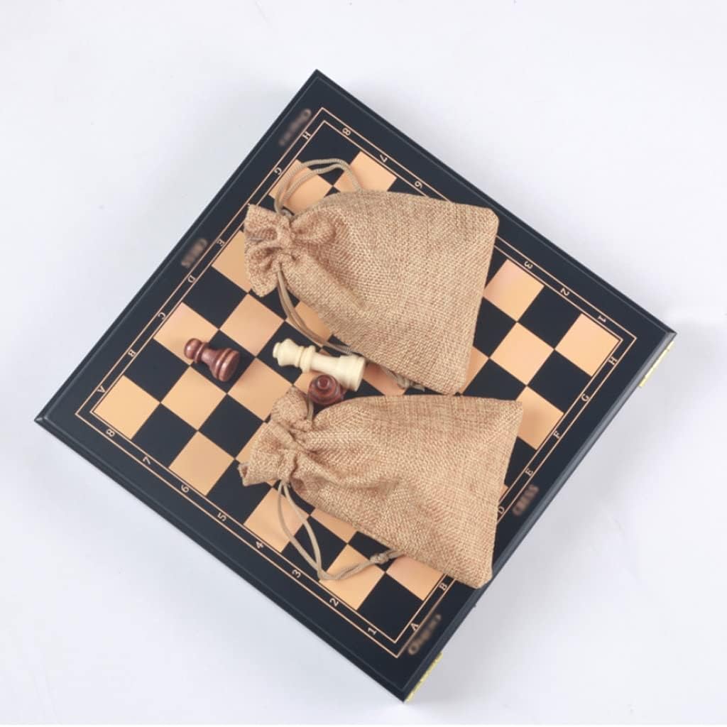 JGATW Juego de ajedrez de madera, juego de mesa de ajedrez de 9.3 pulgadas con pieza de ajedrez artesanal y ranuras de almacenamiento para niños y