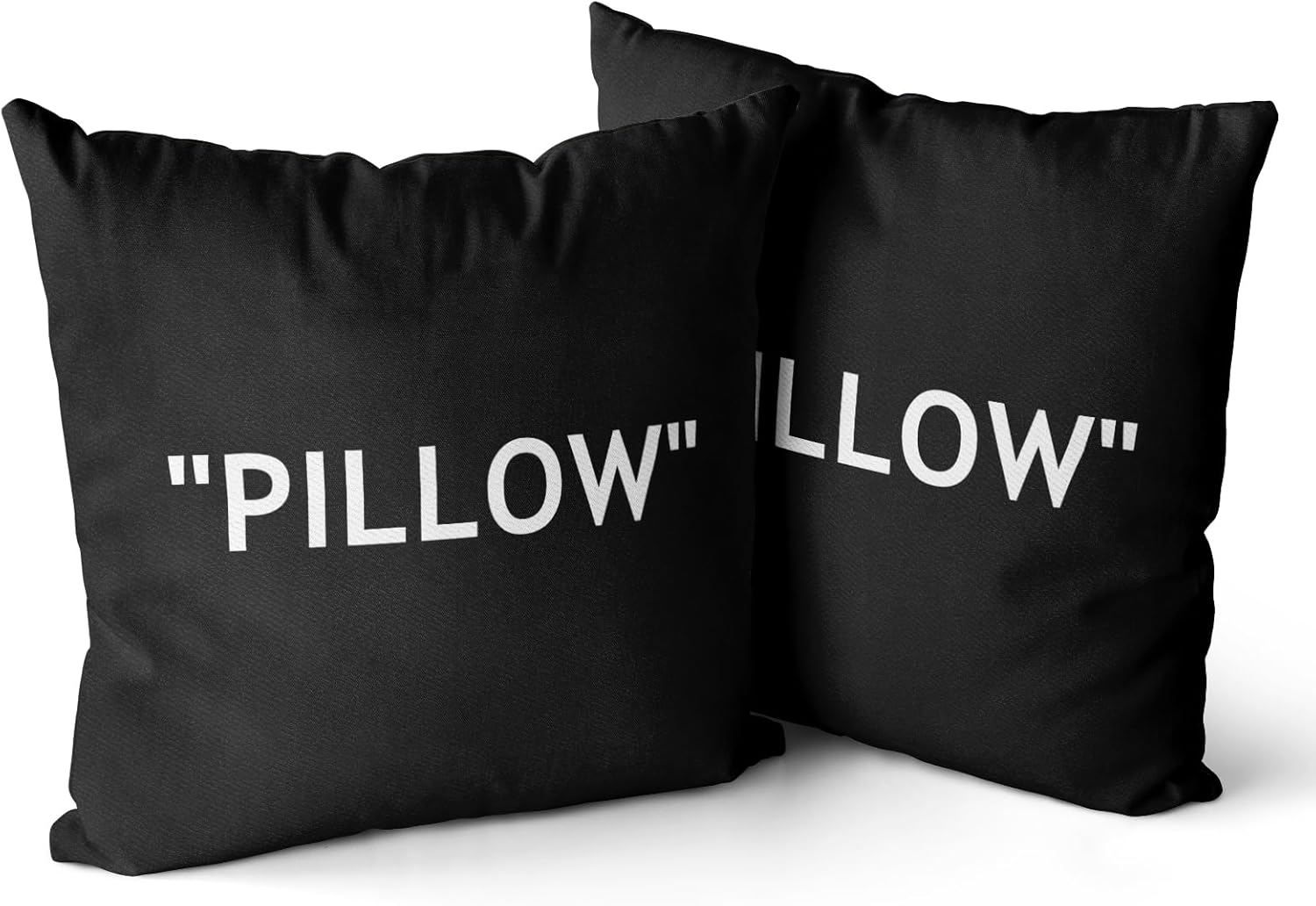 Hypebeast – Juego de 2 fundas de almohada decorativas inspiradas en negro hueso, decoración de cabeza de tenis, funda de cojín cuadrada para