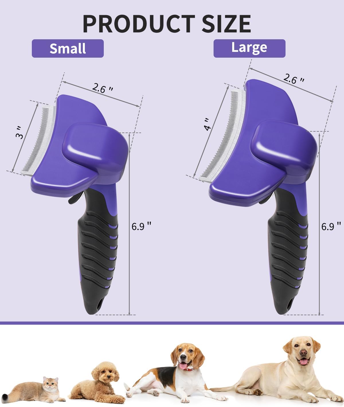 Joytale Deshedding – Cepillo de aseo para perros y gatos, cepillo lavable para limpiar el pelo de las mascotas, cepillo limpiador de pelo de