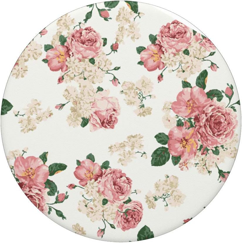 Bonitos diseños de rosas florales y flores para niñas  PopSockets agarre y soporte para teléfonos y tabletas, Negro