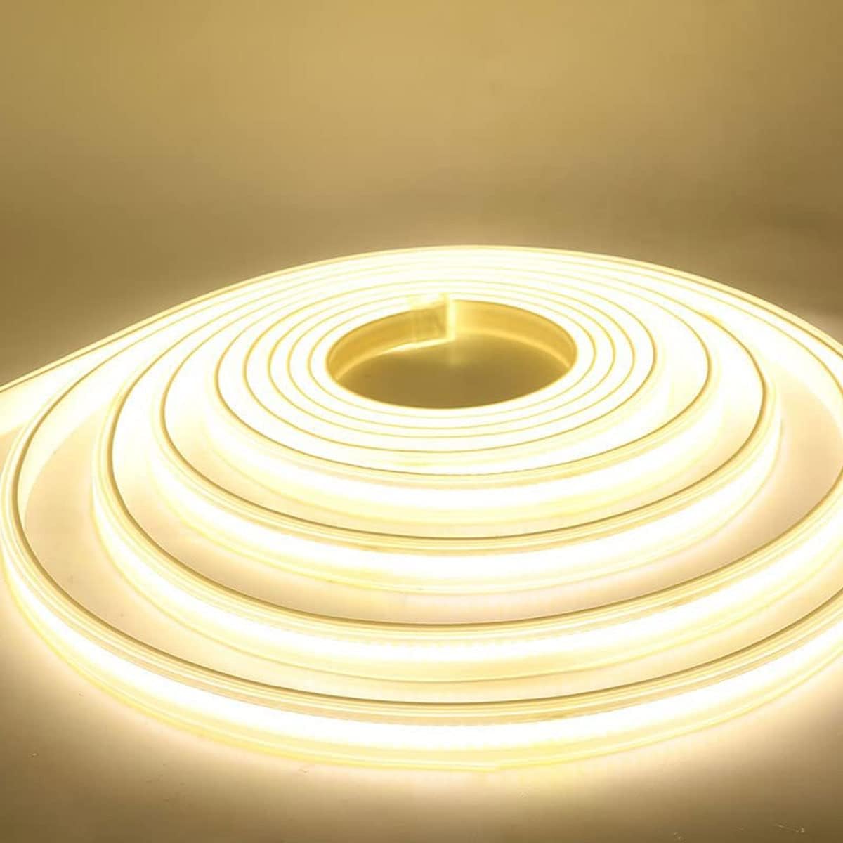 Tira de luces LED, 6.6 pies, AC110-130 V, alta densidad, 360 LEDsM, tira de luz COB, 7200 lm, súper brillante, regulable, impermeable, para