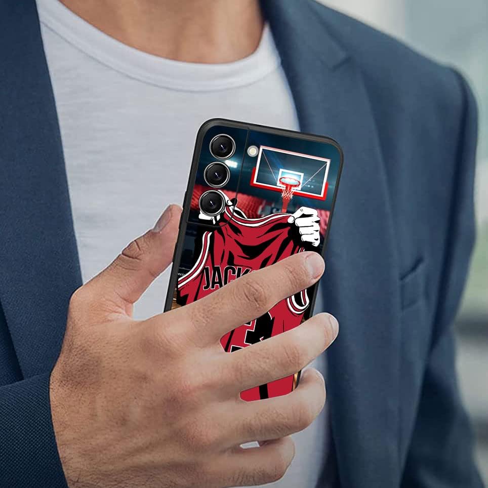 VNGDA Nombre y número personalizados, camiseta de baloncesto de Chicago, funda de silicona líquida para Samsung Galaxy S22 S23 S21+ S20 Ultre S21 FE