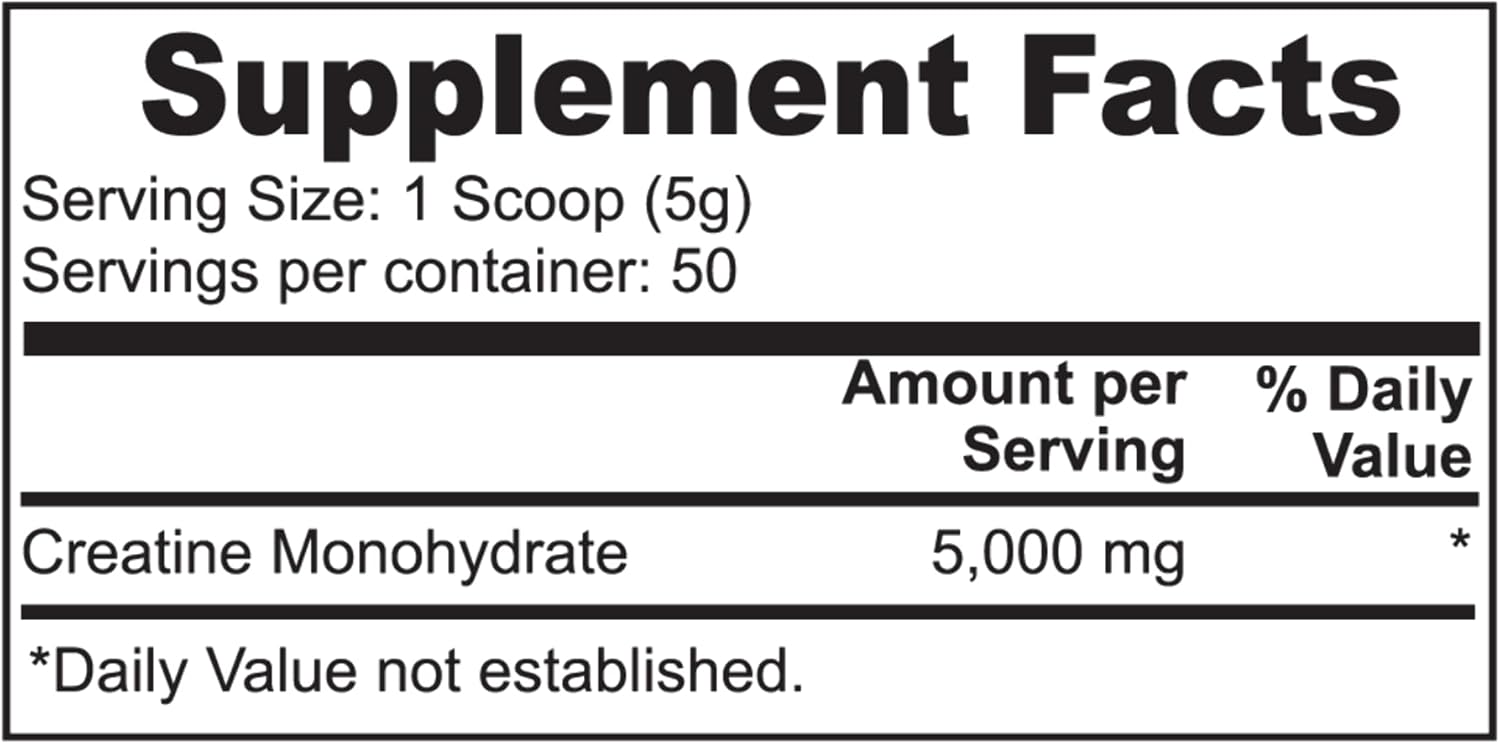 Minimo Nutrition, Monohidrato de creatina en polvo, 5000 mg por porción, 50 porciones, 100% puro, apoya la energía y la fuerza muscular, 8.8 onzas