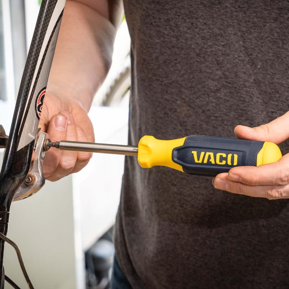 VACO VAC1230 Destornillador multibroca, herramienta magnética 23 en 1 con destornillador de tuerca de 14 pulgadas y mango cómodo