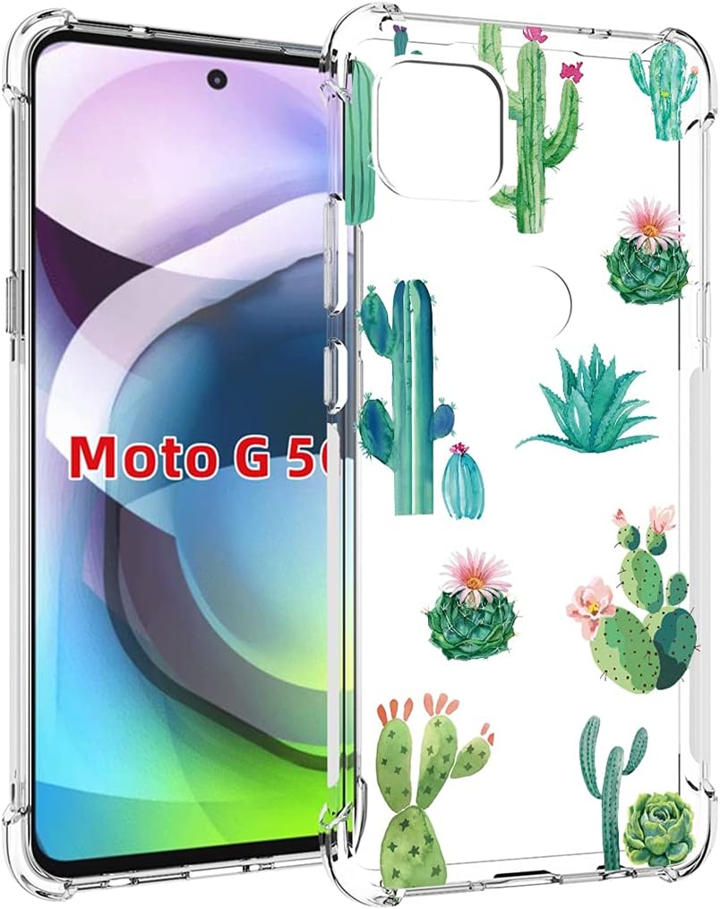 Bohefo Funda transparente compatible con Moto One 5G Ace, Motorola G 5G para niñas y mujeres, bonita funda protectora de TPU suave a prueba de