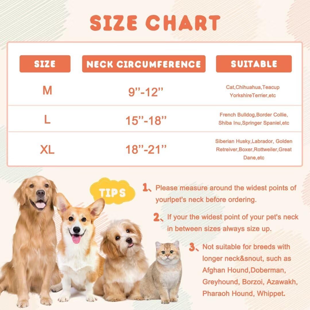 Collar inflable de recuperación ajustable con forma de dona, collar de perro inflable para perros pequeños, medianos y grandes, collar de dona para