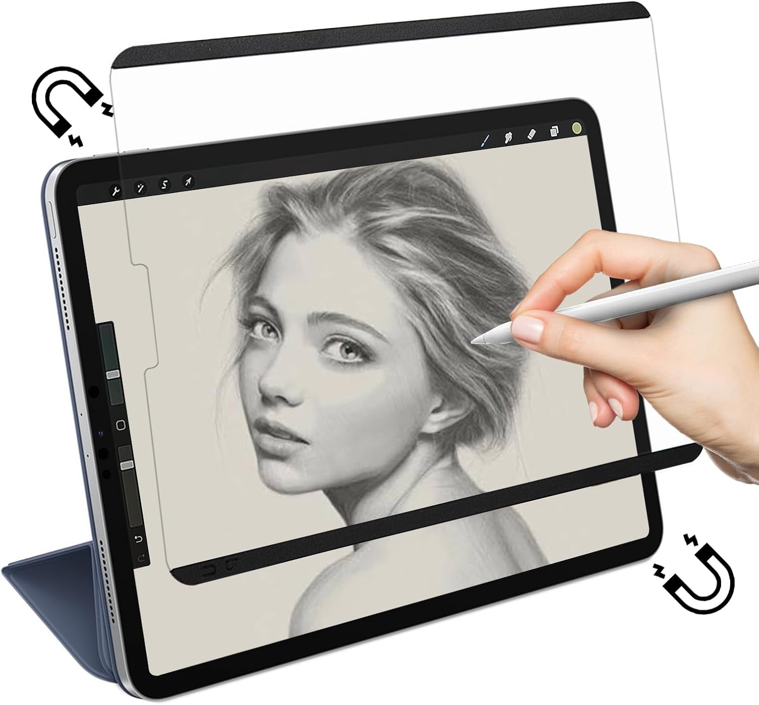 Protector de pantalla magnético con textura de papel para iPad de 10.2 pulgadas (202120202019)iPad de 987 generación y iPad Pro de 10.5 pulgadasiPad