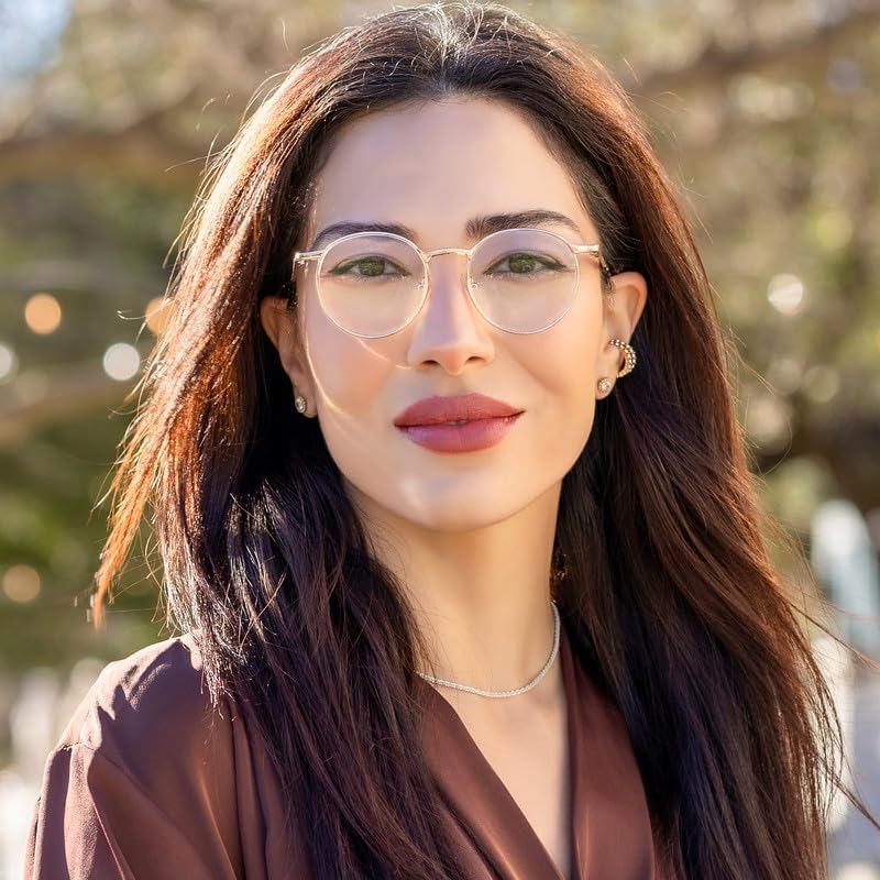 2SeeLife Lentes de lectura con borde de metal dorado para hombres y mujeres para lucir modernos con visión clara, lectores duraderos para mujeres y