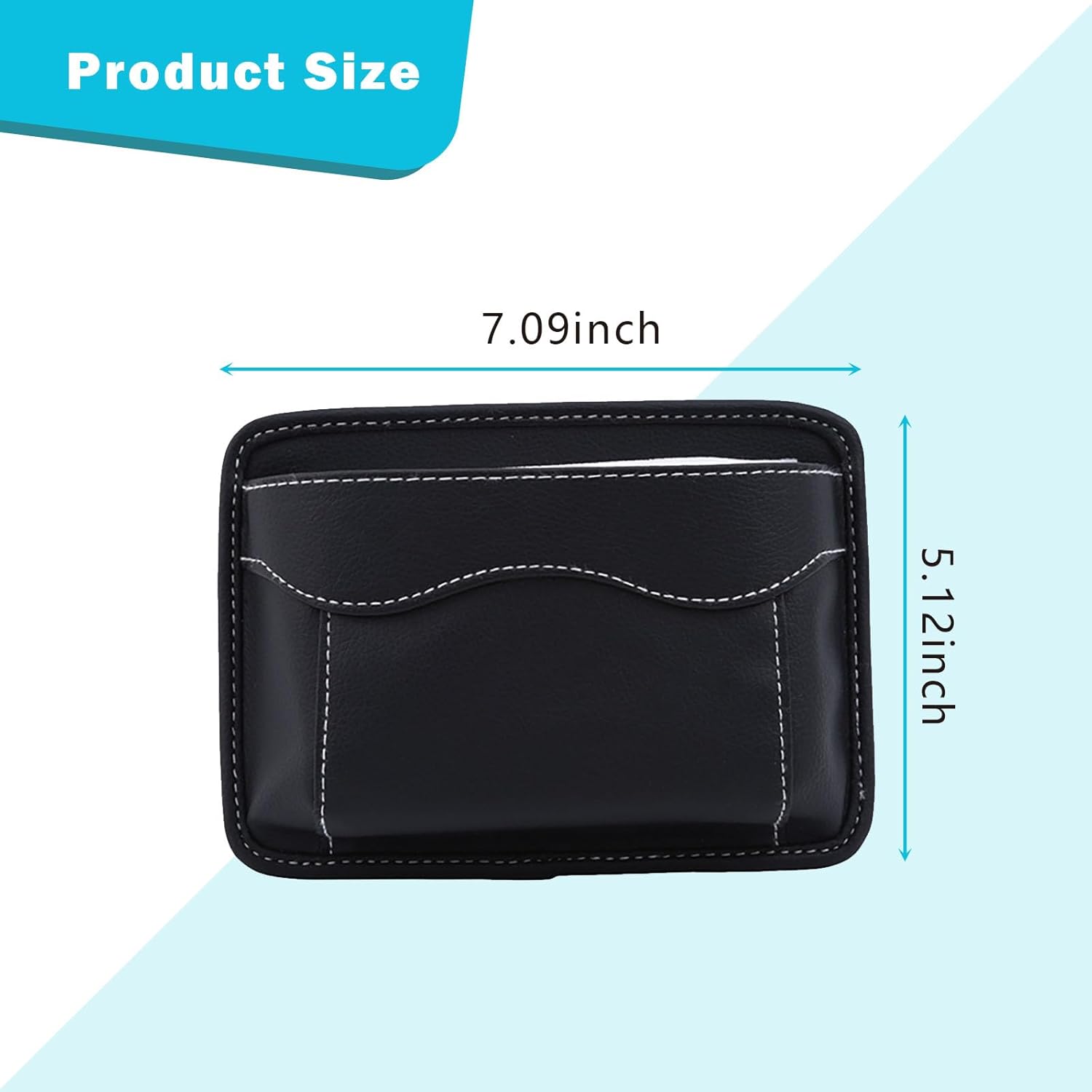 1 organizador de bolsillo lateral para automóvil, bolsillos de almacenamiento de cuero sintético, bolsa adhesiva para colgar en el tablero de