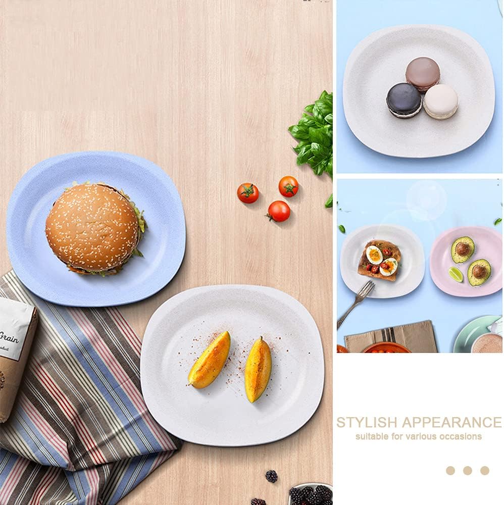 Paquete de 12 platos de postre, platos de ensalada cuadrados gruesos para aperitivos, platos pequeños de 7.3 pulgadas, plato de aperitivo, plato de