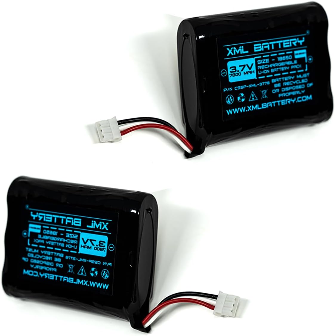 Paquete de 2 baterías recargables de iones de litio 300-10186 3.7 V 7800 mAh para panel de sistema de seguridad