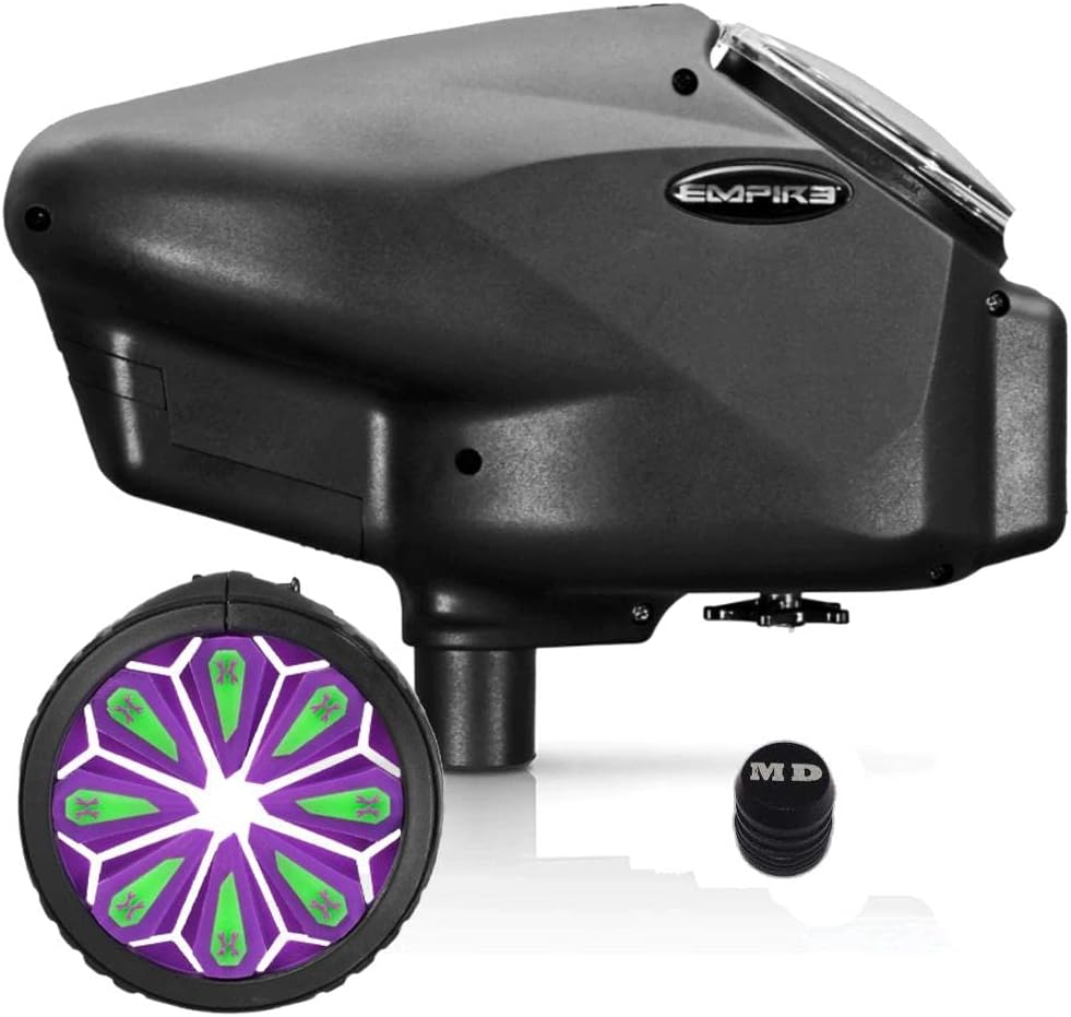 Maddog Empire Halo Too – Cargador electrónico de paintball con alimentación épica de velocidad HK Army y tanque de paintball HPA paquete de