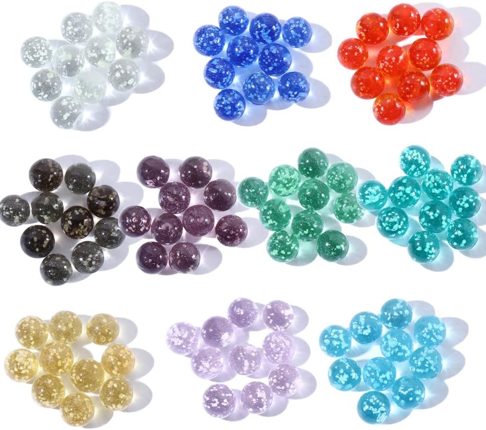 CHDHALTD 10 canicas de vidrio para juegos de canicas, canicas de vidrio de 0.472 in que brillan en la oscuridad, colores mezclados, canicas de