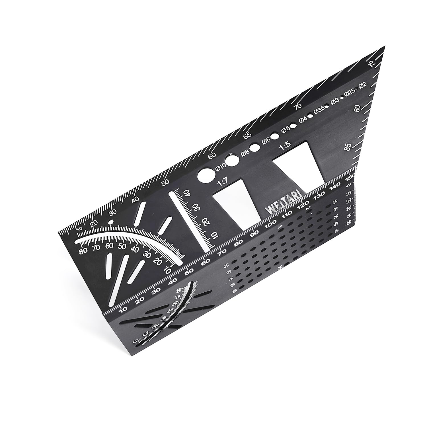 WEITA – Regla de medición cuadrada de aleación de aluminio para carpintería, herramienta de medición de ángulo de inglete 3D, medidor de regla de