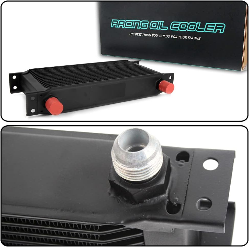 PIT66 25 filas AN10-10AN universal aluminio motor transmisión aceite enfriador kit+filtro de aceite reubicación kit negro B Set