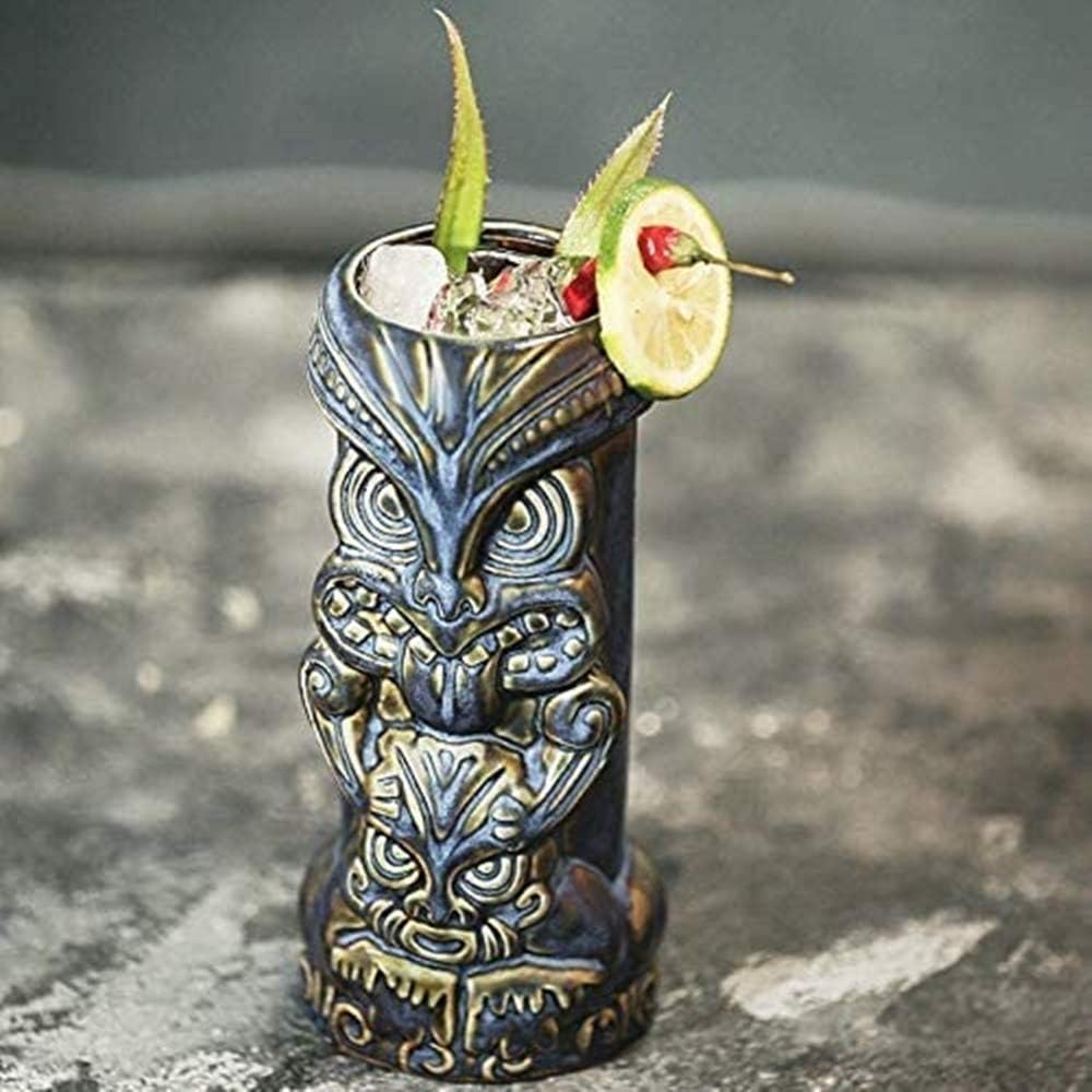 Tiki Drinkware-Tiki Taza para copas de cóctel exóticas  Gran idea de regalo para bar en el hogar, vasos profesionales de Tiki Bar, tazas de cerámica