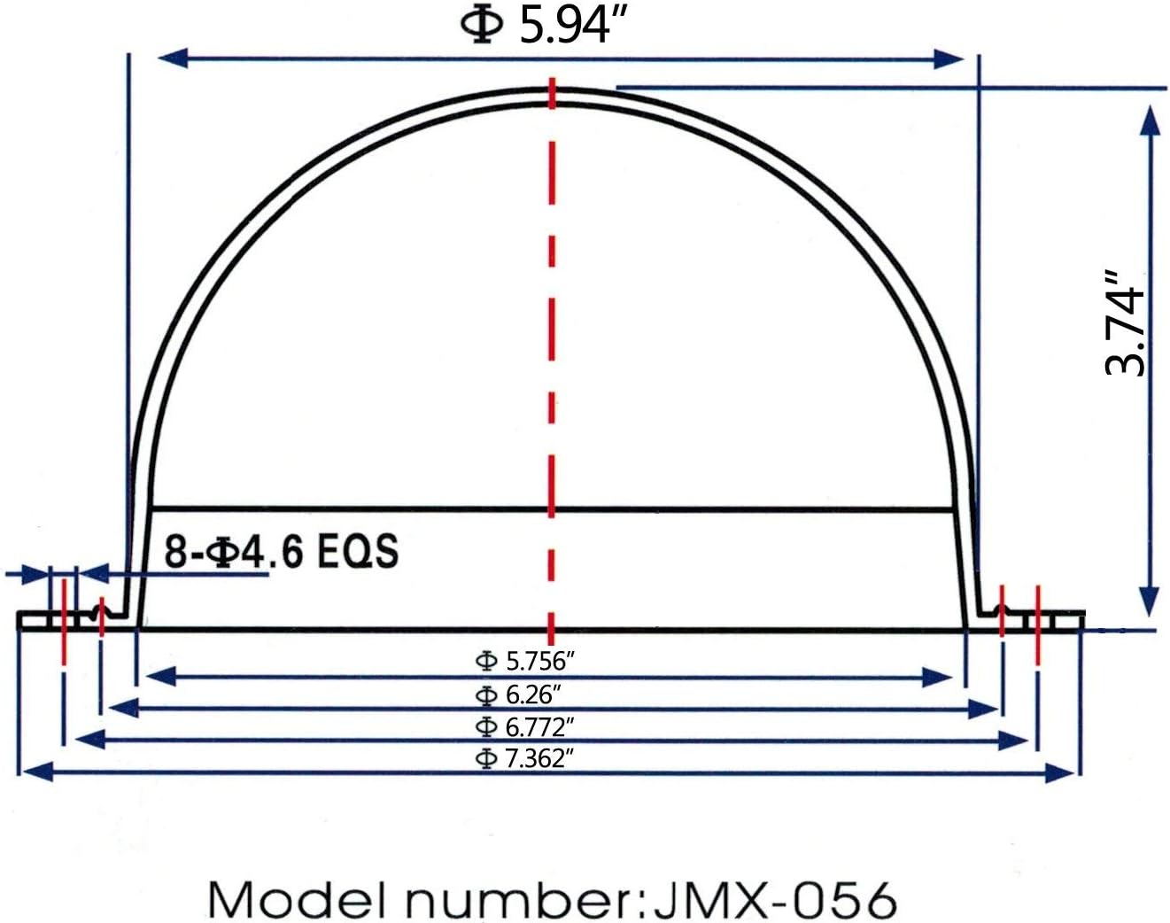 5.6inch acrílico cámara de seguridad interiorexterior CCTV (Panasonic tipo) clara Dome Camera Protectora Vivienda