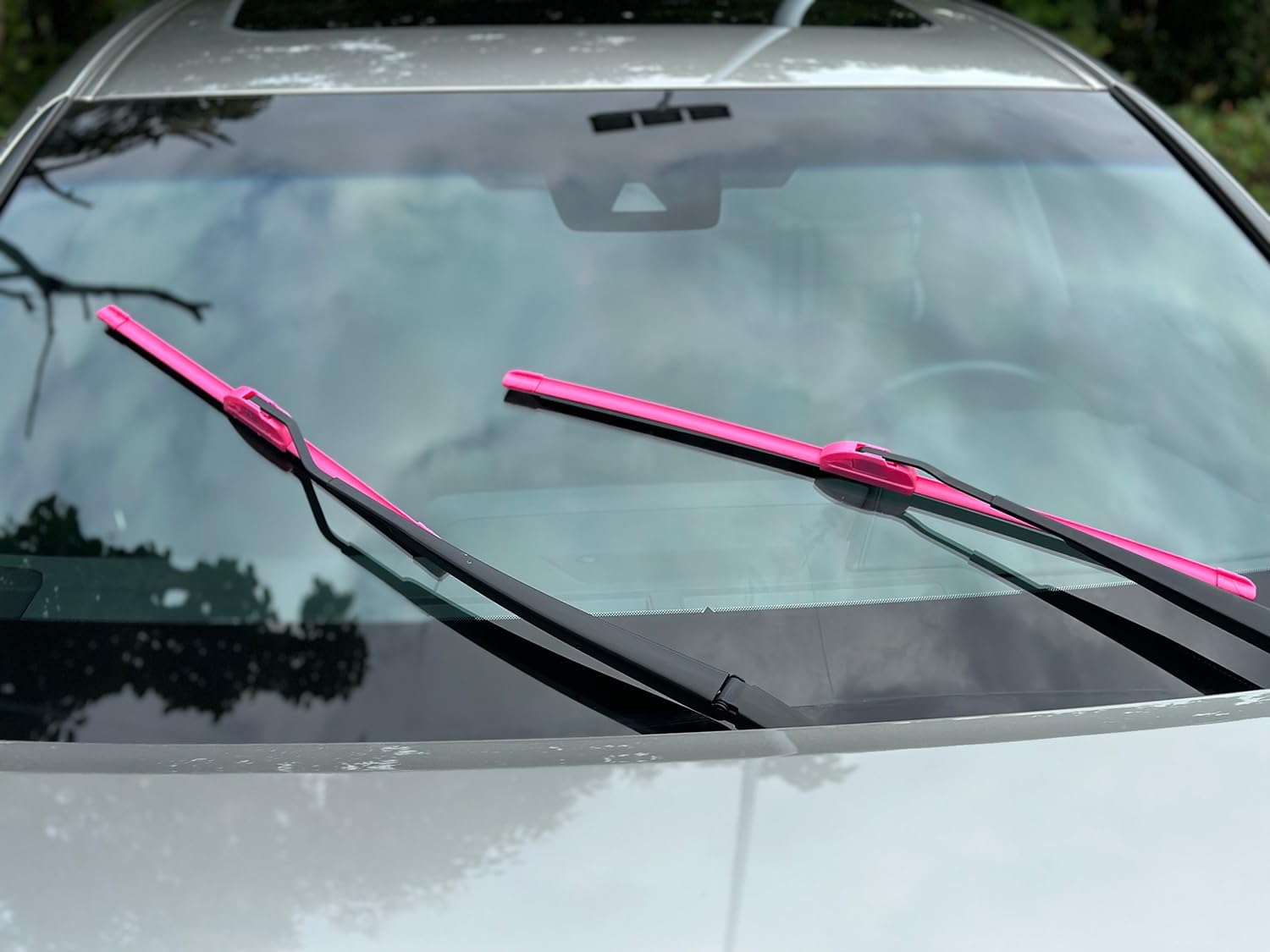 CJPPPZIW Limpiaparabrisas de repuesto automático de alta calidad de 16 + 16 pulgadas, color rosa, piezas de automóvil fáciles de instalar (juego de