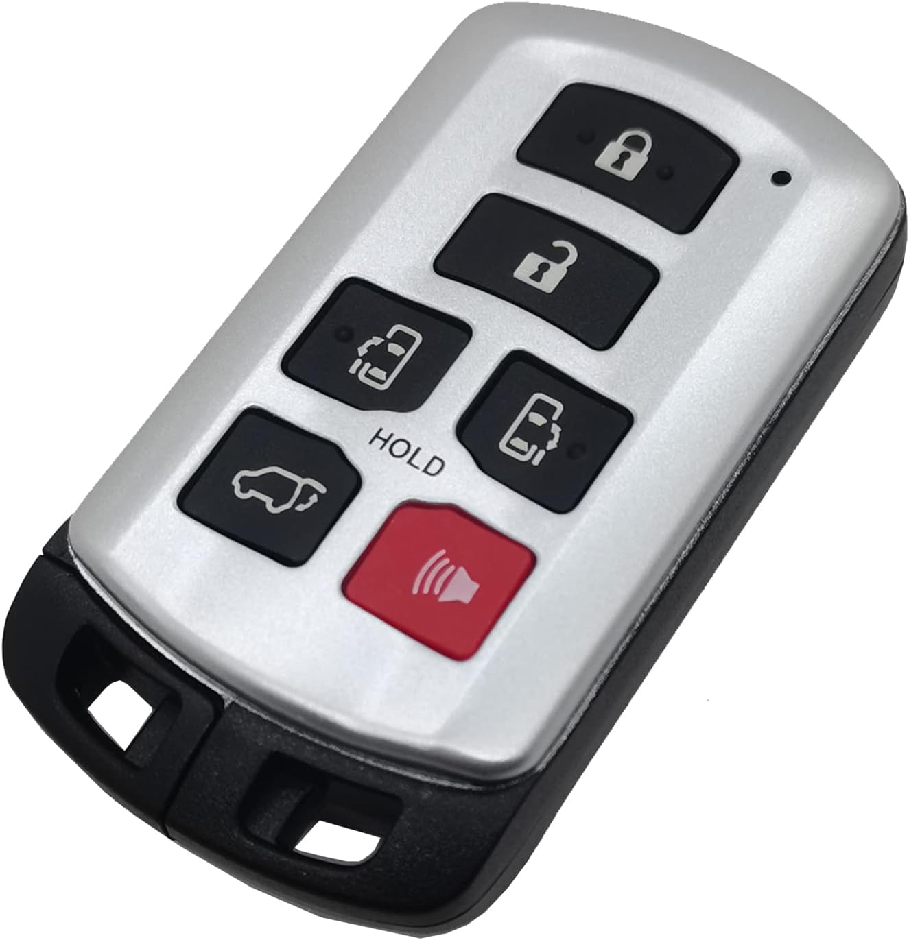 Funda para llavero inteligente con control remoto de entrada sin llave para Toyota Sienna HYQ14ADR con llave en blanco (plateado)