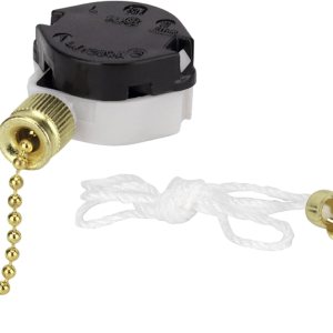 Aspen Creative, Interruptor de luz de ventilador de techo de 3 velocidades de latón pulido 21306 con cadena de tracción, 1 paquete Aspen Creative, Interruptor de luz de ventilador de techo de 3 velocidades de latón pulido 21306 con cadena de tracción, 1 paquete