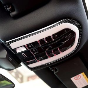 burnmoto Accesorios de fibra de carbono para interior de automóvil, cubierta de lámpara de lectura de techo, compatible con Porsche Macan 2014-2021 burnmoto Accesorios de fibra de carbono para interior de automóvil, cubierta de lámpara de lectura de techo, compatible con Porsche Macan 2014-2021