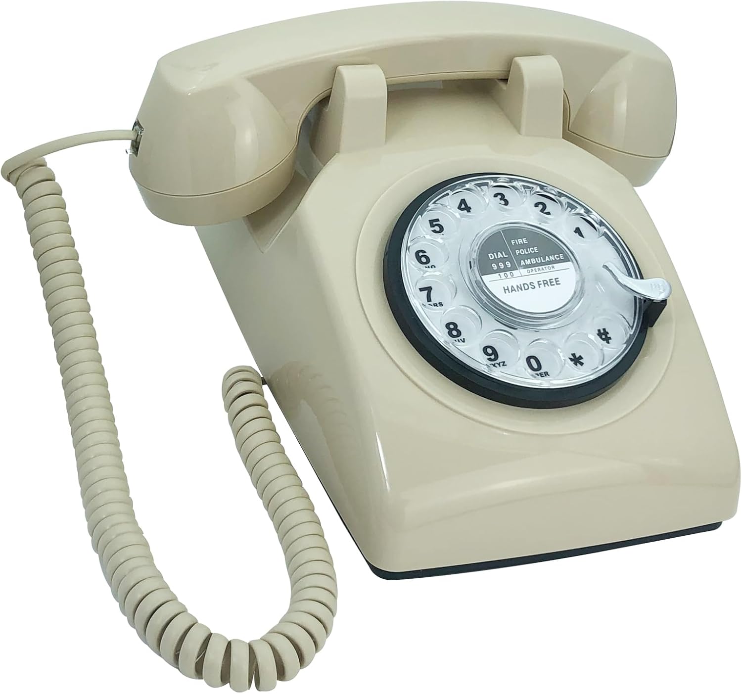 TelPal Teléfono fijo para el hogar, teléfono de casa retro de la vieja moda, teléfono con cable manos libres con teclado giratorio,